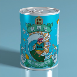 老金磨方堅果夾心脆罐裝設計